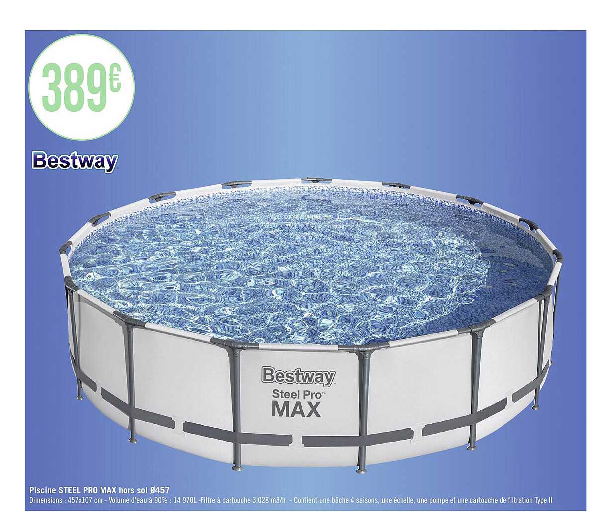 piscine steel pro max hors sol ø457 bestway