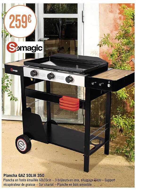 plancha gaz solia 350 somagic