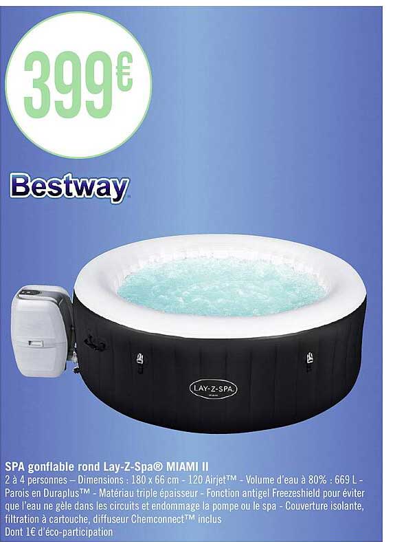 Spa Gonflable Rond Lay-z-spa Miami II Bestway