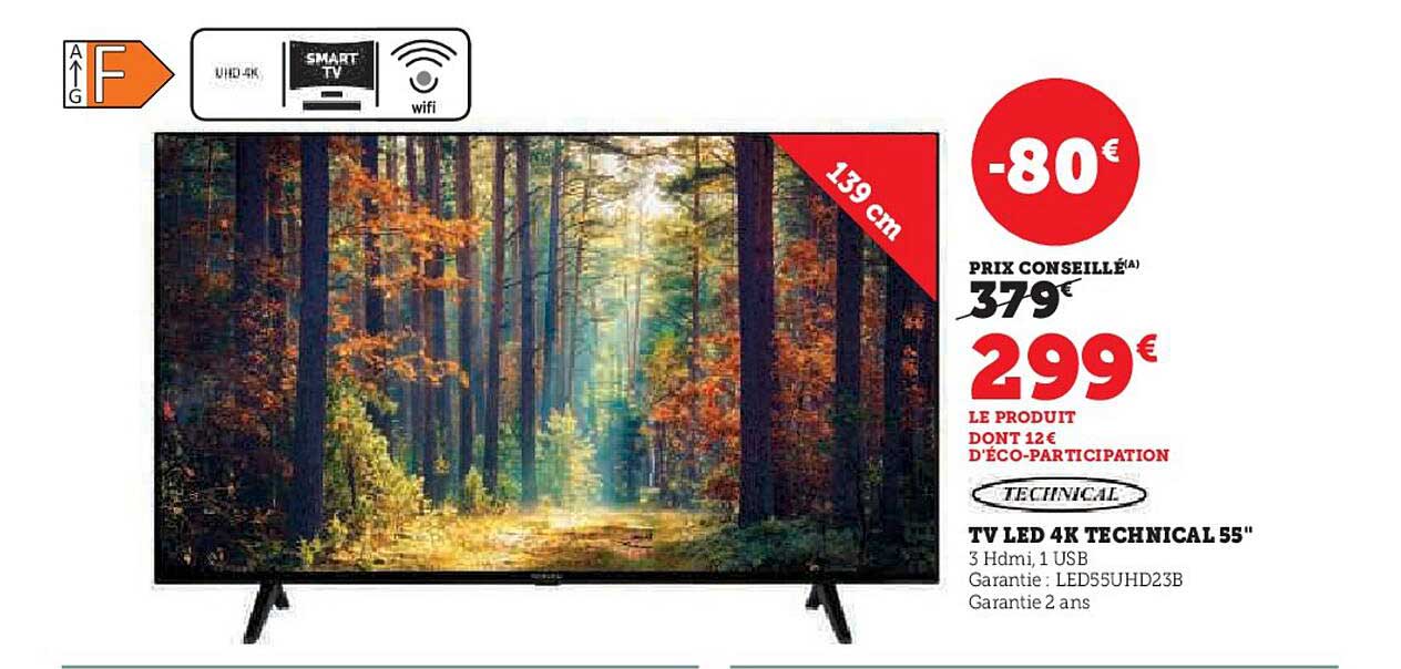 Tv Led 4k Technical 55"