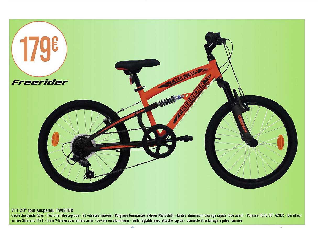 vtt 20" tout suspendu twister freerider