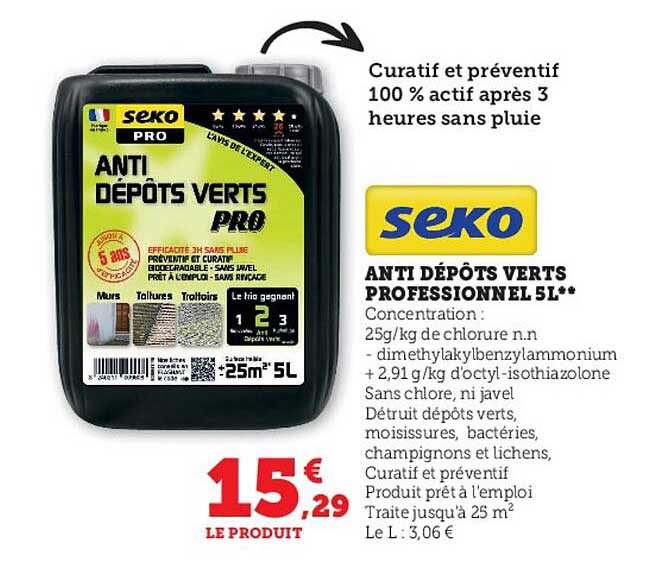 anti dépôts verts professionnel 5l seko
