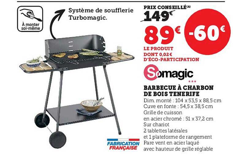 barbecue à charbon de bois tenerife somagic