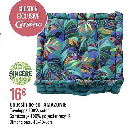 coussin de sol amazonie sincère