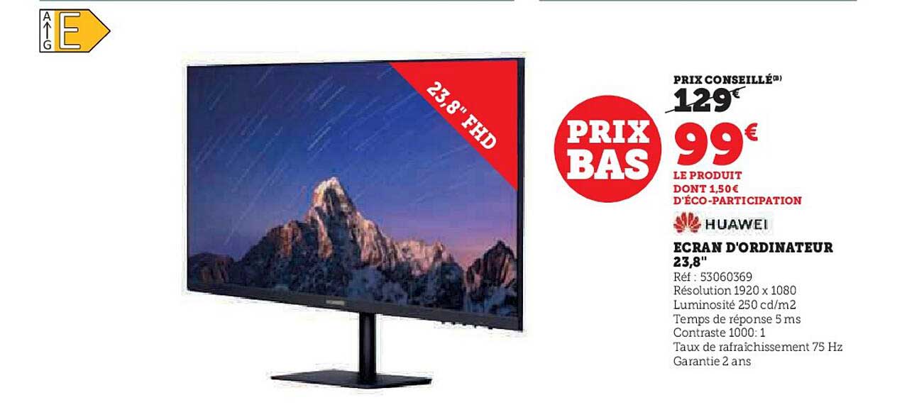 écran d'ordinateur 23,8" huawei