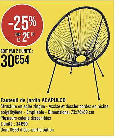 fauteuil de jardin acapulco