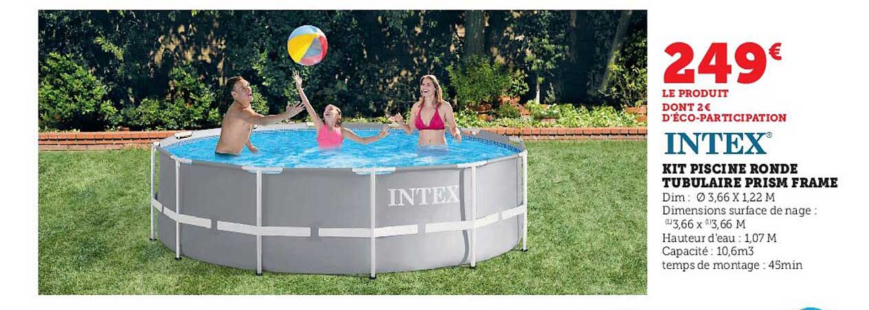 kit piscine ronde tubulaire prism frame intex