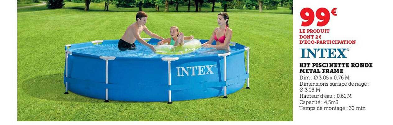 kit piscinette ronde métal frame intex