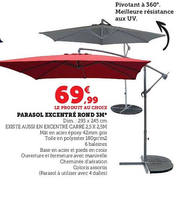 parasol excentré rond 3m