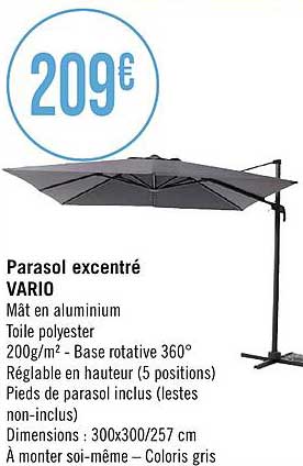 parasol excentré vario