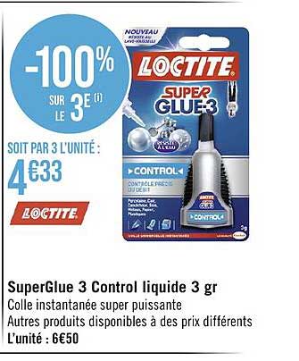 superglue 3 control liquide 3 gr loctite