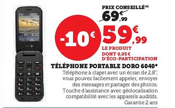 téléphone portable doro 6040