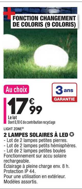 2 lampes solaires à led