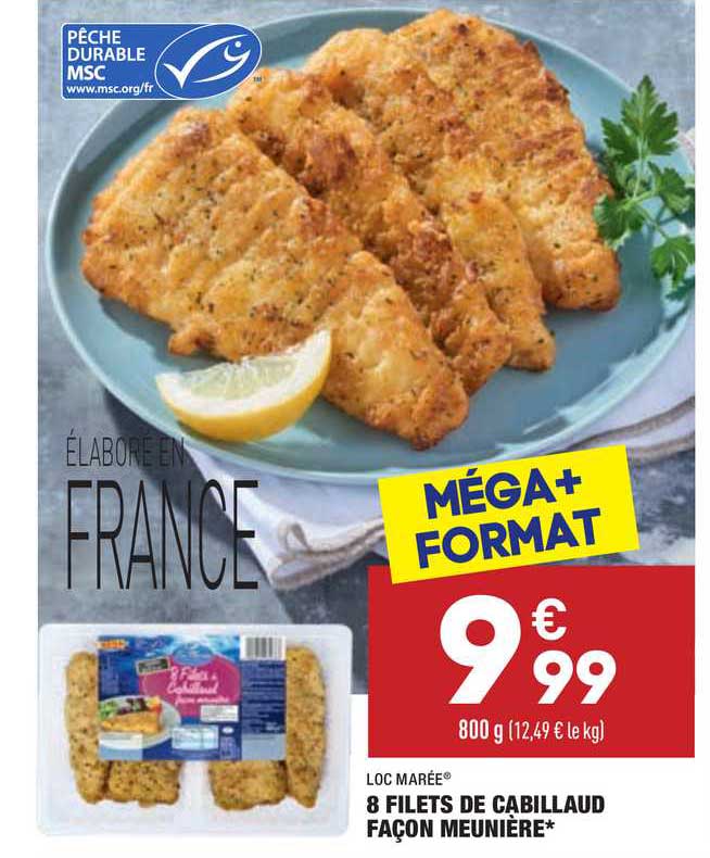 8 filets de cabillaud façon meunière