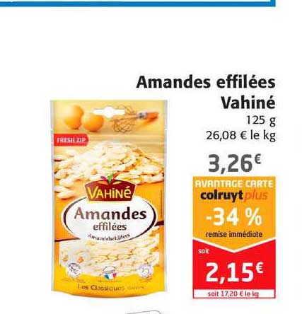 amandes effilées vahiné