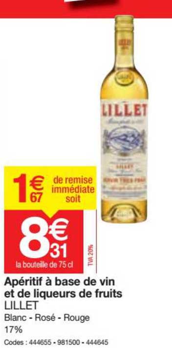apéritif à base de vin et de liqueurs de fruits lillet