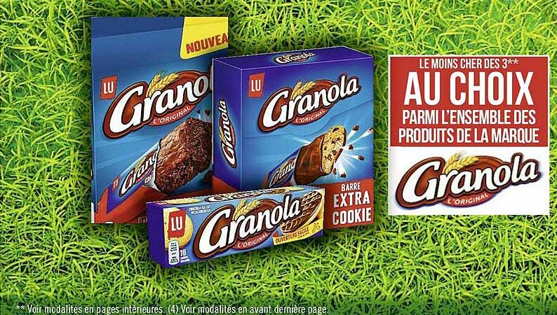 au choix parmi l'ensemble des produits de la marque granola
