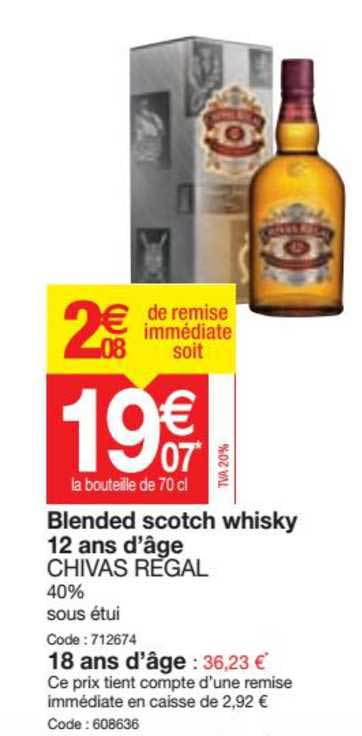blended scotch whisky 12 ans d'âge chivas regal