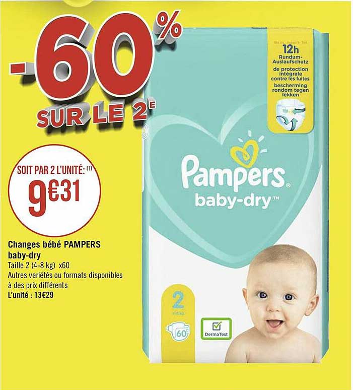 changes bébé pampers baby-dry