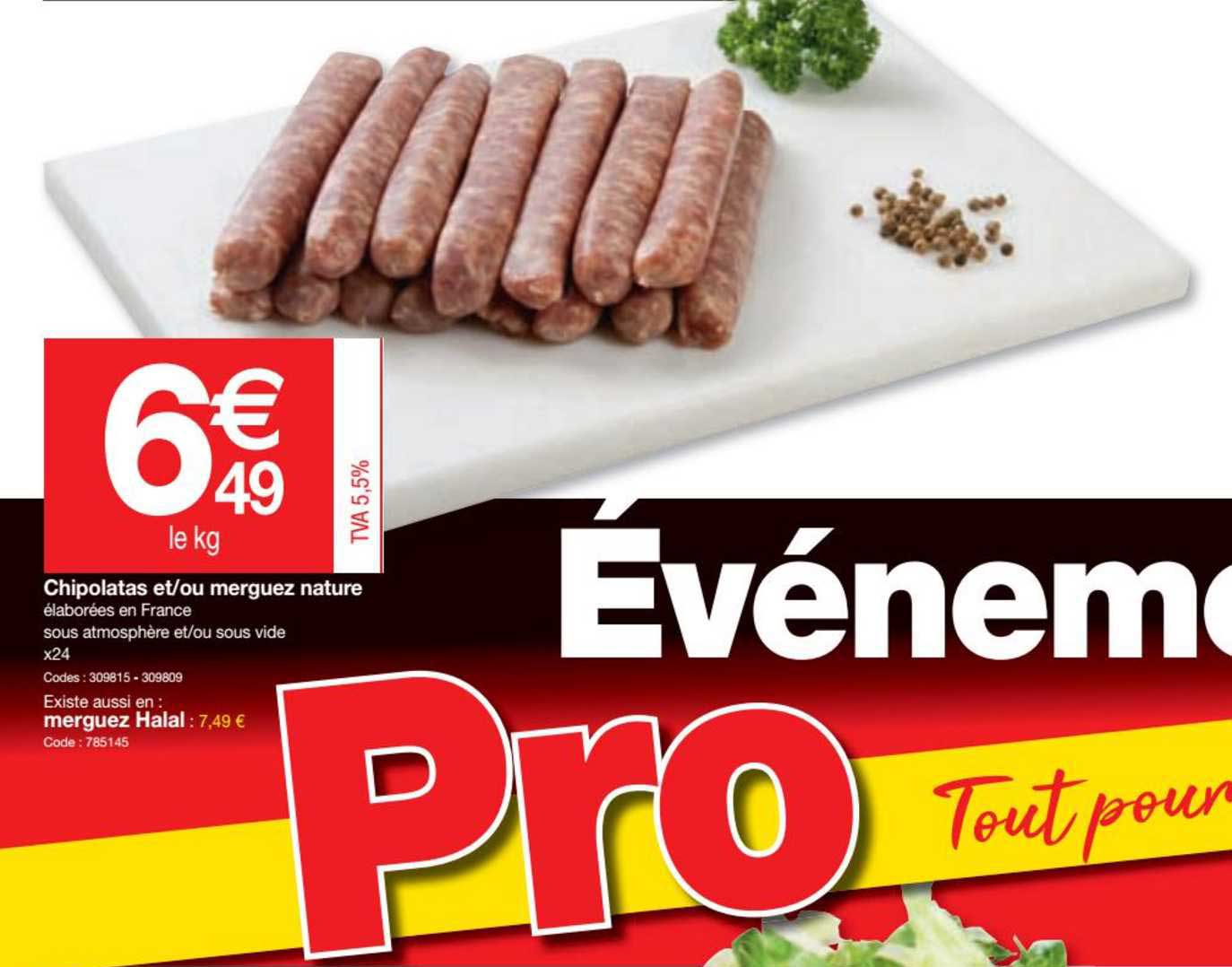 chipolatas et-ou merguez nature, merguez halal