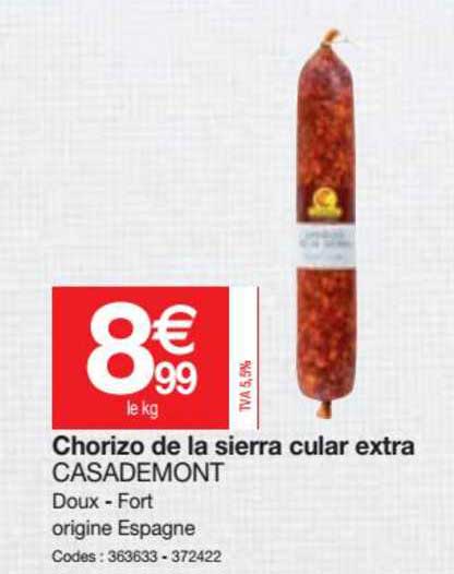 chorizo de la sierra cular extra casademont