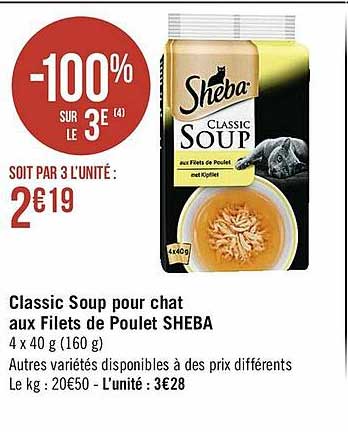 Classic Soup Pour Chat Aux Filets De Poulet Sheba