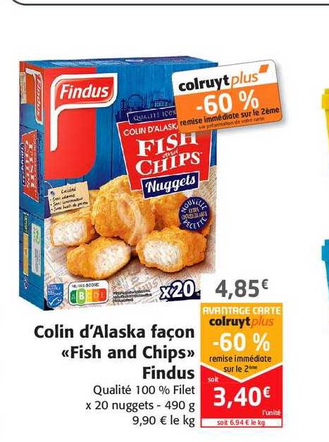 colin d'alaska façon «fish and chips» findus
