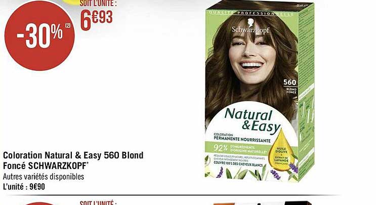 coloration natural & easy 560 blond foncé schwarzkopf