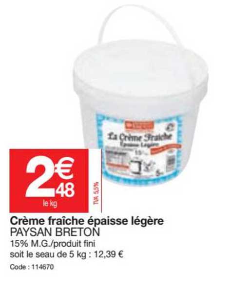 Crème Fraîche épaisse Légère Paysan Breton