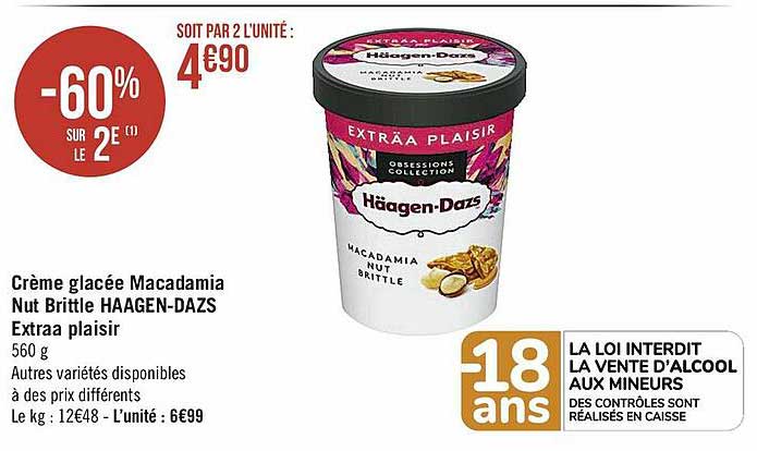 crème glacée macadamia nut brittle häagen-dazs extraa plaisir