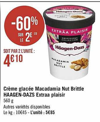 crème glacée macadamia nut brittle häagen-dazs extraa plaisir