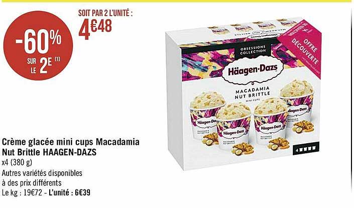 crème glacée mini cups macadamia nut brittle häagen-dazs