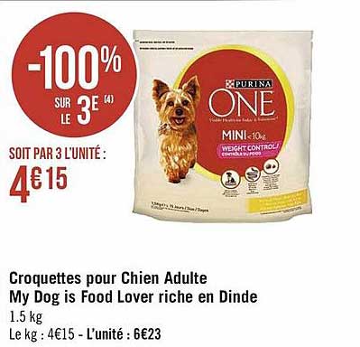 croquettes pour chien adulte my dog is food lover riche en dinde