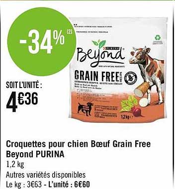croquettes pour chien bœuf grain free beyond purina