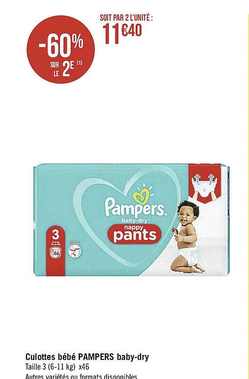 culottes bébé pampers baby-dry