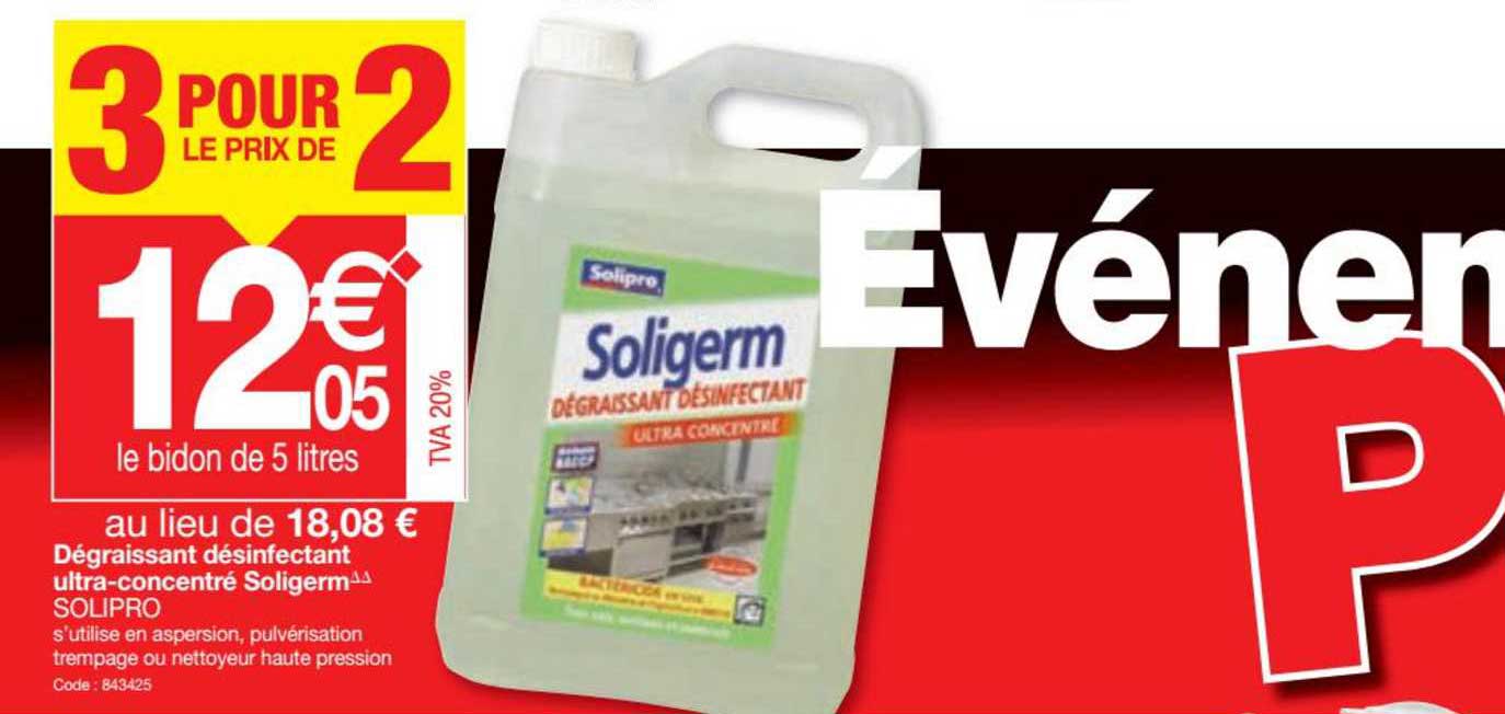 dégraissant désinfectant ultra-concentré soligerm solipro
