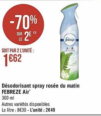 désodorisant spray rosée du matin febreze air
