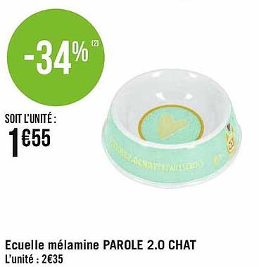 écuelle mélamine parole 2.0 chat