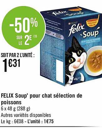 felix soup' pour chat sélection de poissons