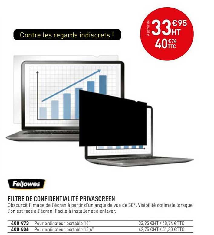fellowes filtre de confidentialite privascreen