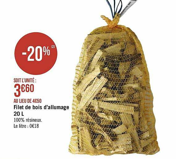 Filet De Bois D'allumage 20 L