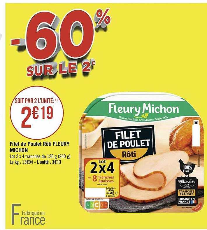 filet de poulet rôti fleury michon