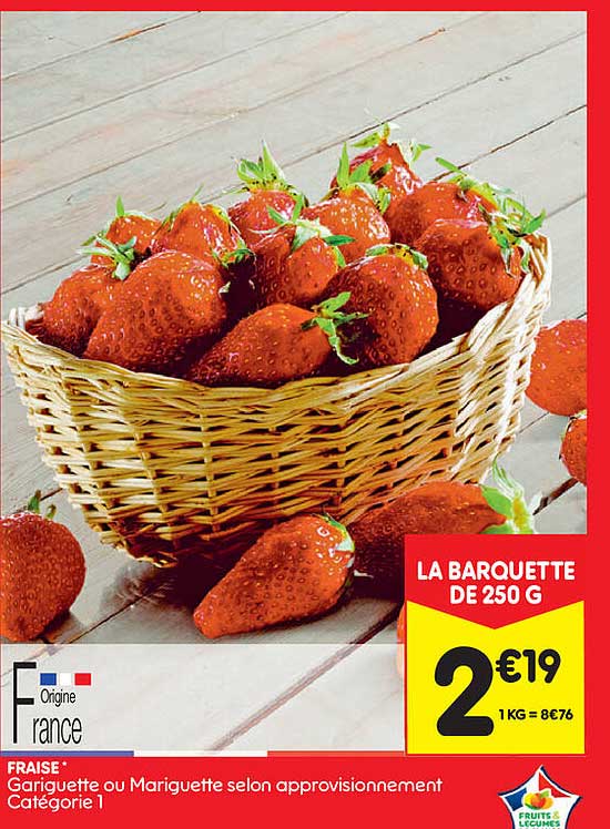 fraise gariguette ou mariguette selon approvisionnement