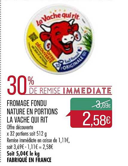 fromage fondu nature en portions la vache qui rit