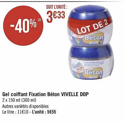 gel coiffant fixation béton vivelle dop