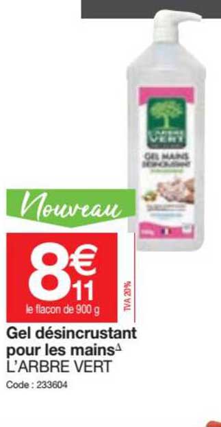 gel désincrustant pour les mains l'arbre vert