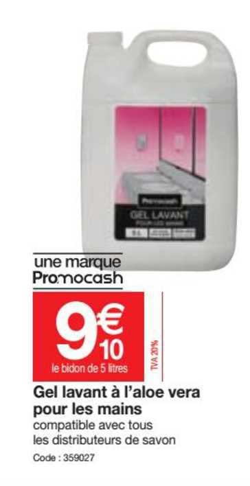 gel lavant à l'aloé vera pour les mains