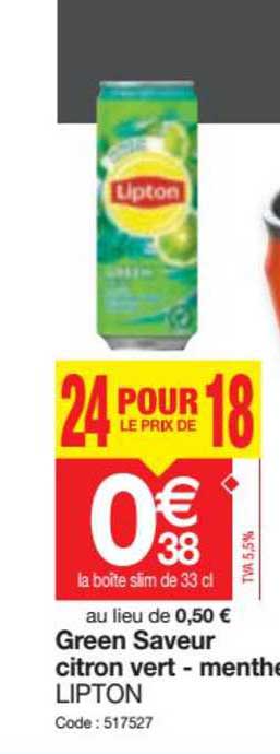 Green Saveur Citron Vert - Menthe Lipton