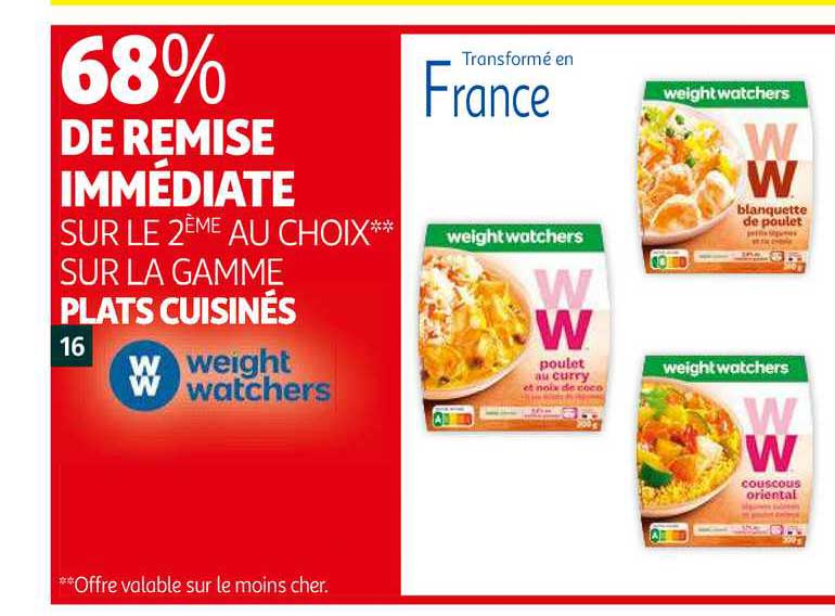 la gamme plats cuisinés weight watchers