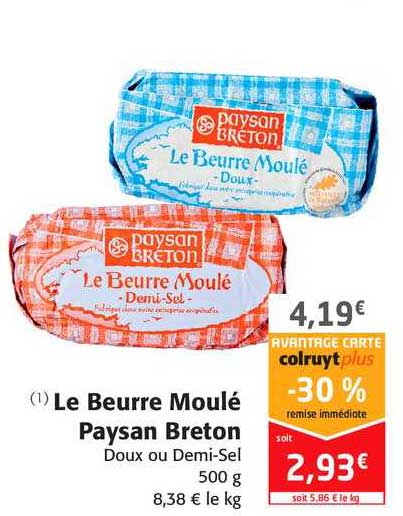le beurre moulé paysan breton